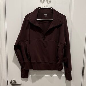 Dark Brown Quarter-Zip Pullover